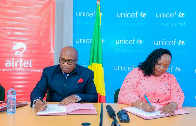 Congo : Airtel et l'Unicef ont procédé au lancement de l'apprentissage  numérique dans les écoles