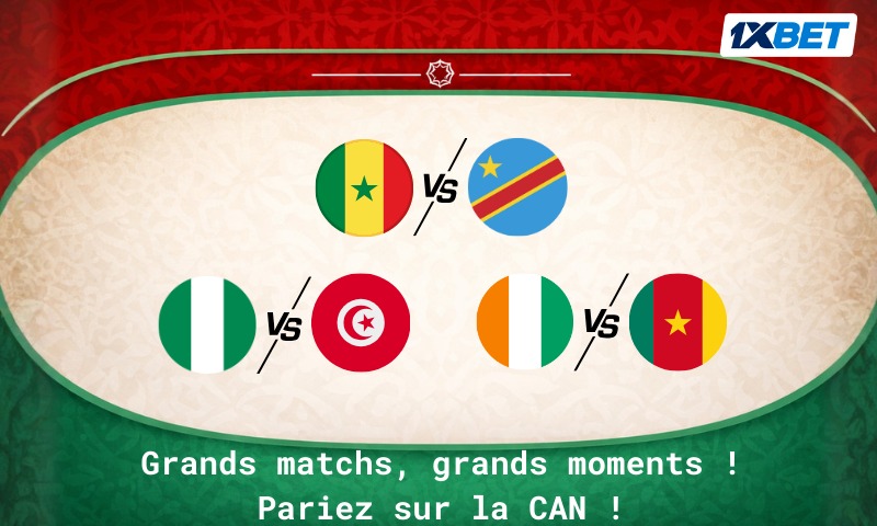 Choisissez vos favoris lors des affrontements les plus passionnants de la 2ᵉ journée de la CAN avec 1xBet !